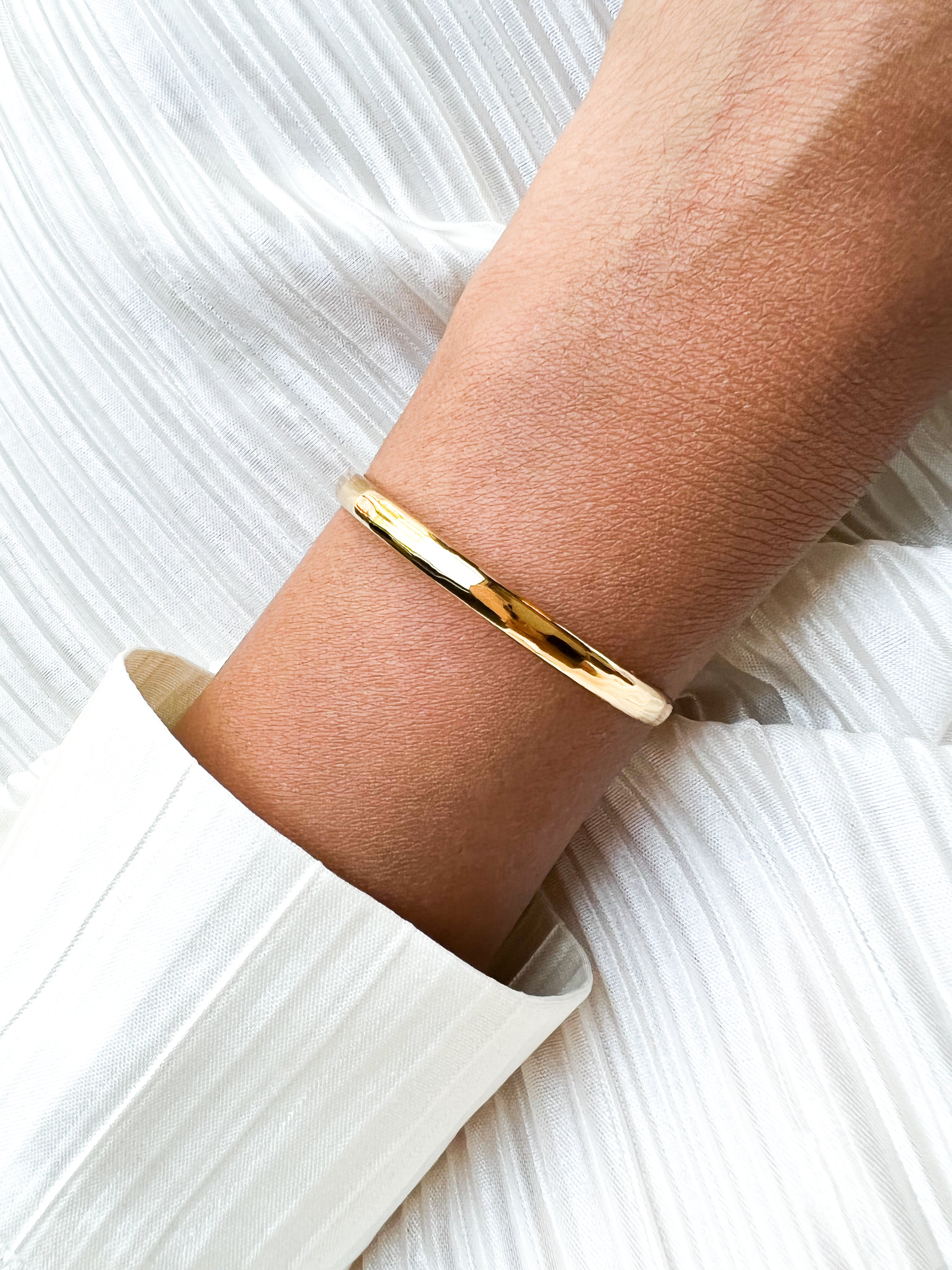 Thin gold cuff deals bracelet